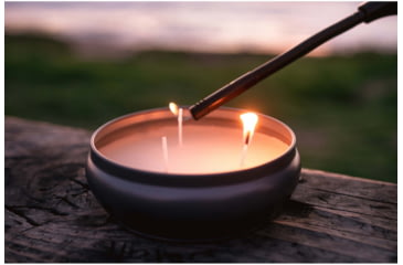 Image of Stansport Bug Repellent Citronella Candle - 3-Wick, 10 oz, Stainless/White, 126