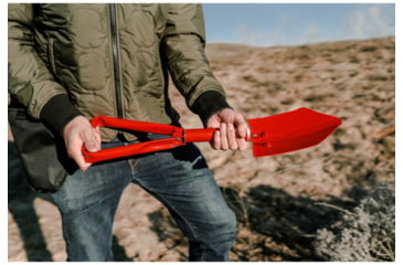 Image of Stansport Double Folding Shovel - Red 328-R