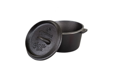 Image of Stansport Dutch Oven, 1qt, Cast Iron, Legess, Pre-Seasoned, Black, 5, 16016
