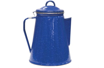 Image of Stansport Enamel 8 Cup Coffee Pot with Percolator, 4 Mugs, 12 oz. 192449