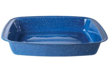 Image of Stansport Enamel Roasting Pan - 5 Quart, Blue, 16x12x3in, 10645