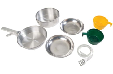Image of Stansport Mess Kit - 2 Man Aluminum - Polished 245-P