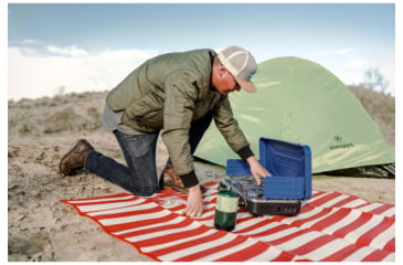 Image of Stansport Propane Stove, w/2 - 25 K and 1-10 K Burners, Blue, 212-300-50