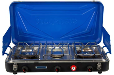 Image of Stansport Propane Stove, w/2 - 25 K and 1-10 K Burners, Blue, 212-300-50