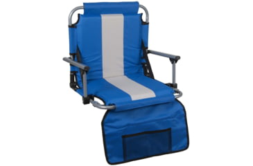 Image of Stansport Stadium Seat w/ Arms - Blue/ Tan Stripe G-8-50
