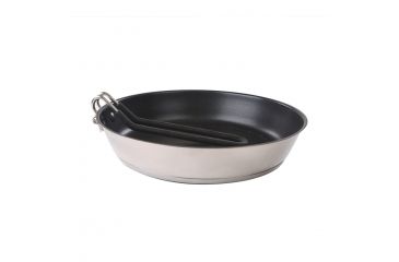 Image of Stansport Stainless Non-Stick Coated Fry Pan, w/Folding Handle, Silver 249-10