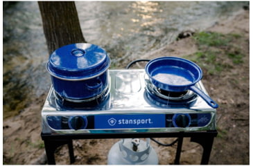 Image of Stansport Stainless Steel 2 Burner Stove w/Stand 213