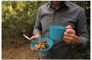 Image of Stansport Tableware Set, 2 Person w/Mesh Bag, Blue, 313-200