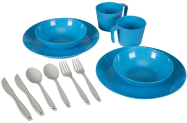 Image of Stansport Tableware Set, 2 Person w/Mesh Bag, Blue, 313-200