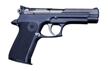 Image of Star 28 Pistol, 9mm Luger, 4.33in barrel, steel frame, black plastic grip, recoil operated semi-automatic, blade front, adjustable rear, 15 round magazine, STAR-28-9MM-4.33-1-FRRMPG