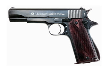 Image of Star B Pistol, 9mm Luger, 5in barrel, steel frame, plastic grip, recoil operated semi-automatic, fixed blade and notch, 8 round magazine, STAR-B-9MM-5-1-FRRMPG