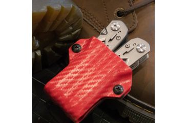 Image of StatGear Kydex Sheath for Gerber Suspension, Carbon Fiber Red, GSUSP-CF-RED
