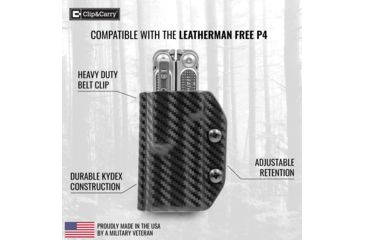 Image of StatGear Kydex Sheath for Leatherman Free P4, Carbon Fiber Red, LP4-CF-RED