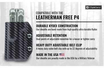 Image of StatGear Kydex Sheath for Leatherman Free P4, Carbon Fiber Red, LP4-CF-RED