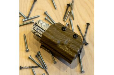 Image of StatGear Kydex Sheath for Leatherman Free P4, Carbon Fiber Brown, LP4-CF-BRN