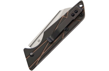 Image of StatGear Ledge Slip Joint Folding Knife, 3.63in Closed, 2.5in Stonewash D2 Tool Steel Blade, Black/Brown G10 Handle, Pocket Clip, Slip Joint, LEDGE-BRN