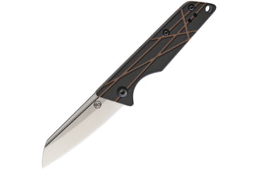 Image of StatGear Ledge Slip Joint Folding Knife, 3.63in Closed, 2.5in Stonewash D2 Tool Steel Blade, Black/Brown G10 Handle, Pocket Clip, Slip Joint, LEDGE-BRN