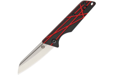 Image of StatGear Ledge Slip Joint Folding Knife, 3.63in Closed, 2.5in Stonewash D2 Tool Steel Blade, Black/Red G10 Handle, Pocket Clip, Slip Joint, LEDGE-RED