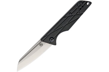 Image of StatGear Ledge Slip Joint Folding Knife, 3.63in Closed, 2.5in Stonewash D2 Tool Steel Sheepsfoot Blade, Black G10 Handle, Slip Joint, Pocket Clip, LEDGE-BLK