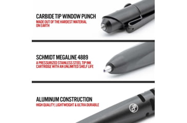 Image of StatGear Skrawl Bolt-Action Tactical Pen, Black, SKRAWL