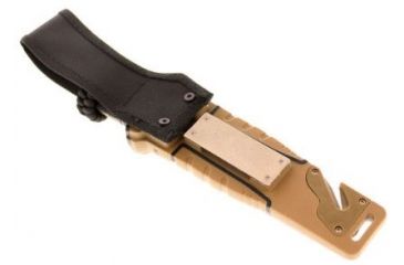 Image of StatGear Surviv-All Outdoor Knife with Firestarter, Sharpener and Cord Cutter, Brown 99416