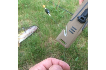 Image of StatGear Surviv-All Outdoor Camping Knife w/ Firestarter &amp; Sharpening Stone, 4.25in, 440 Stainless Steel, Full Tang, Rubber, Brown, 99416