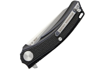 Image of Stedemon BG01 Linerlock Folding Knife, 4.5in Closed, 3.5in Satin 12C27 Sandvik SS Drop Point, Black Textured G10 Handle, Pocket Clip, Black, BG0101