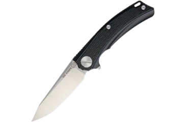 Image of Stedemon BG01 Linerlock Folding Knife, 4.5in Closed, 3.5in Satin 12C27 Sandvik SS Drop Point, Black Textured G10 Handle, Pocket Clip, Black, BG0101