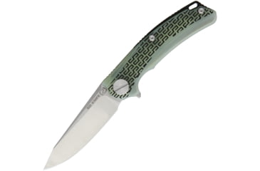 Image of Stedemon BG01 Linerlock Folding Knife, 4.5in Closed, 3.5in Satin 12C27 Sandvik SS Drop Point, Jade Textured G10 Handle, Pocket Clip, Jade, BG0103