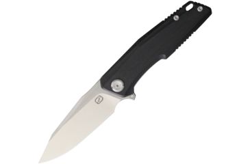 Image of Stedemon ZKC C02 Linerlock Black Folding Knife,3.88in,440C Steel,Standard Edge,Drop Point,Satin,Black,G10 Handle STEZKCC020