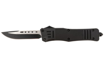 Image of Steel River Knives Spartan Automatic Folding Knife, 3.75in, 440C Stainless Steel, Drop Point Blade, Silver/Black, Black Handle, T620DP