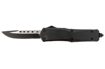 Image of Steel River Knives Spartan Automatic Folding Knife 3.75in, 440C SS, Drop Point Plain Blade, Black/Silver, Black Aluminum Zinc Alloy Handle, T624BDP