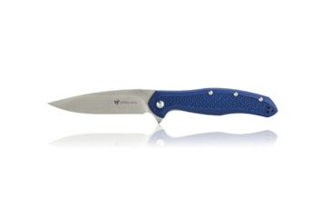 Image of Steel Will Intrigue Folding Knife, 3.60in, D2 Steel, FRN Handle, Blue Back Spacer, Black Stonewash Finish, Stainless Steel/Blue F45-16