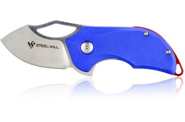 Image of Steel Will Kobold Folding Knife, 1.75in, D2, Drop Point, Satin Blade, G10 Anodized Handle, Blue, SWF66-14