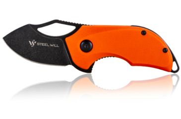 Image of Steel Will Kobold Folding Knife, 1.75in, D2, Drop Point, Stonewashed Black Blade, G10 Anodized Handle, Orange, SWF66-22