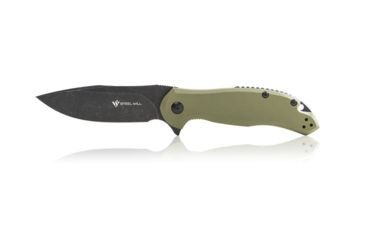 Image of Steel Will Lanner Folding Knife, 3.75in D2 Steel Blade, Black Coated, Green Handle F35-33