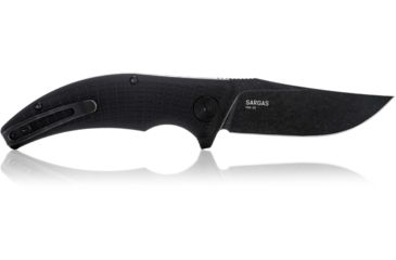 Image of Steel Will Sargas Folding Knife, 3.25in, D2, Clip Point, Stonewashed Black Blade, G10 Anodized Handle, Black, SWF60-08