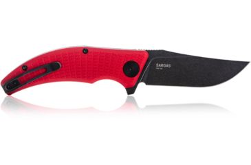 Image of Steel Will Sargas Folding Knife, 3.25in, D2, Clip Point, Stonewashed Black Blade, G10 Anodized Handle, Red, SWF60-13