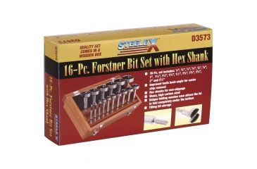 Image of Steelex 16 pc. Forstner Hex Shank Bit Set, 1/4in 2-1/8in D3573