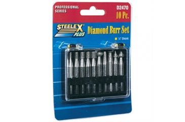 Image of Steelex Plus Diamond Grit Burr Set, 150 Grit, 10 pc., 1/4in. Shank D2470
