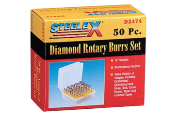 Image of Steelex Plus Diamond Grit Burr Set, 180 Grit, 50 pc., 1/8in. Shank D2474