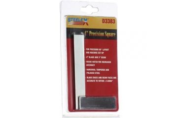 Image of Steelex Hardened Tempered Steel Precision Square, Polished, 4 in. Blade Length, 3 in. Beam Length D3383