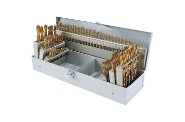 Image of Steelex Plus 115 pc. TiN Coated HSS Drill Bit Set in Steel Index D1138
