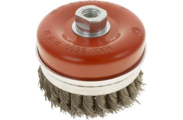 Image of Steelex Plus 4in Twist Knotted Steel Wire Cup Brush M14-2mm Thread D2298