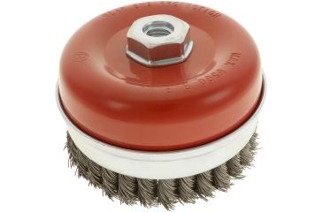 Image of Steelex Plus 5in Twist Knotted Steel Wire Cup Brush 5/8-11 Thread D2282