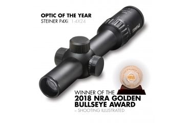 Image of Steiner P4Xi Rifle Scope, 1-4x24mm, 30mm Tube, Second Focal Plane, P3TR Reticle, Matte, Black, 5202