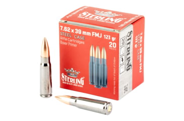 Image of Sterling Steel Case Select, 7.62X39mm, 123 Grain, Full Metal Jacket, Steel Cased, 20 Round Box
