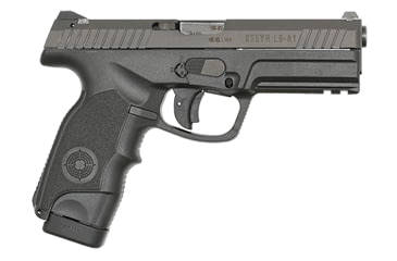 Image of Steyr L-A1-Series Pistol, 9mm Luger, 4.52 in barrel, black polymer frame, integrated polymer grip, recoil operated semi-automatic, double-action only, trigger and internal firing pin safety, triangular/trapezoid, 17 round magazine, ST-L-A1-SERIES-2-FRRMPG