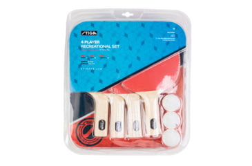Image of STIGA Classic 4-Player Table Tennis Racket Set, Red/Black, T1335