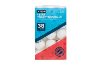 Image of STIGA One-Star 38-Pack Table Tennis Balls, White/Black, T1450